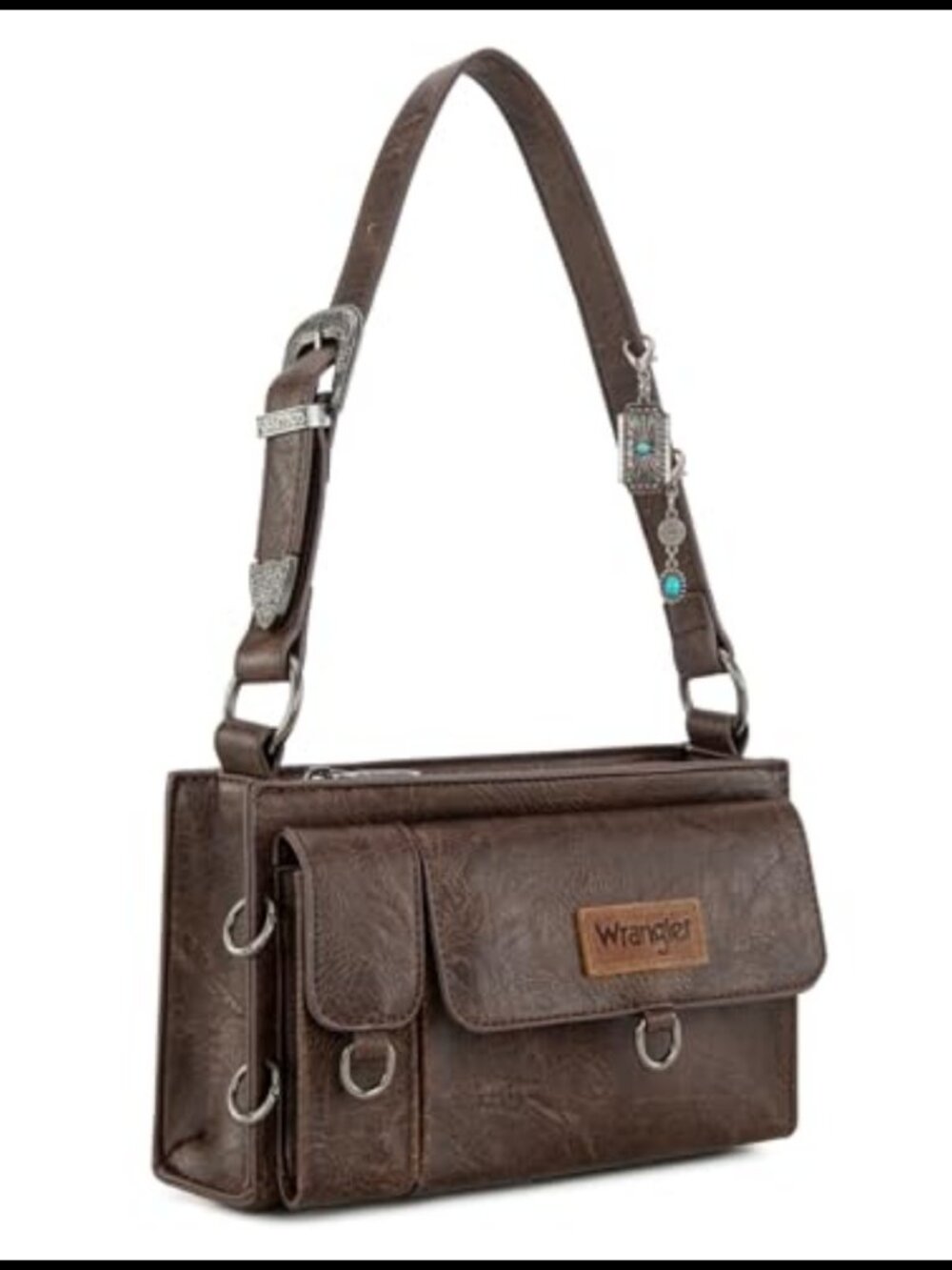 Y2K Western Mini Shoulder Hobo Bag with Detachable Charms